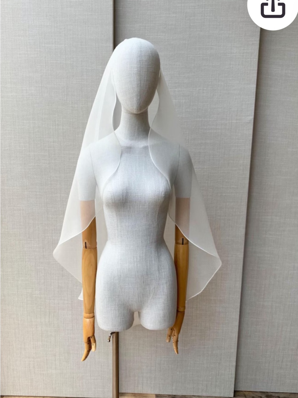 Sheer White Silk Organza Bridal Veil - Elegant Wedding Accessory